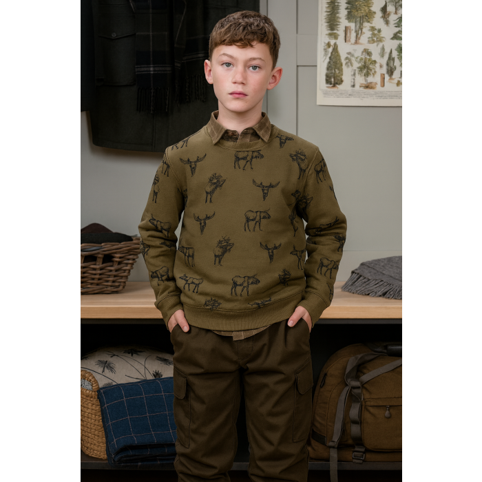 Bluza CHEVALIER Moose Sweatshirt Junior Forest Green Moose (1240003-A6011)